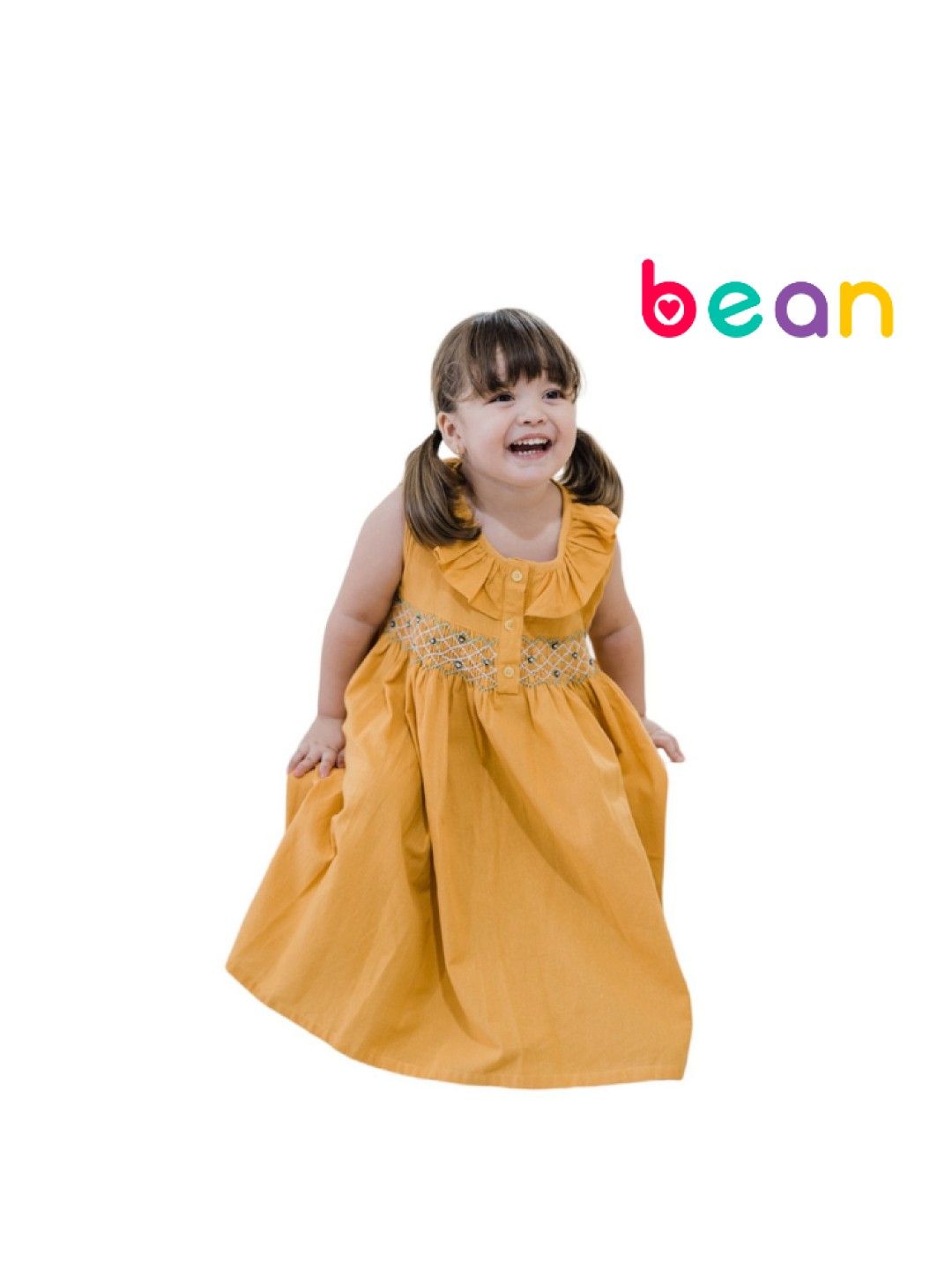 bean fashion Whimsical Wonders Sara Sleeveless Dress with Hat (Mustard- Image 1)