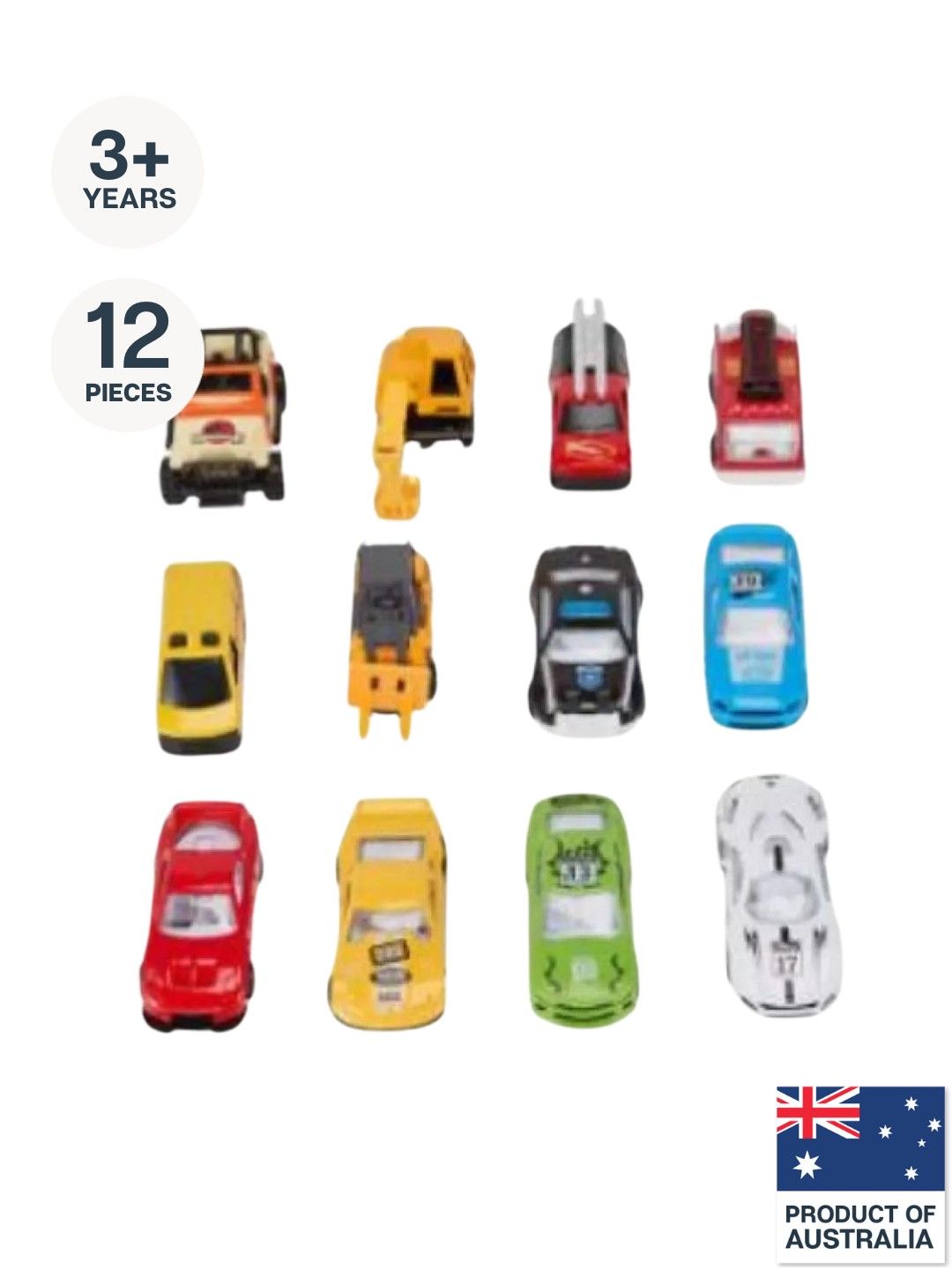 Anko 12 Pack Diecast Vehicles (Multicolor- Image 1)