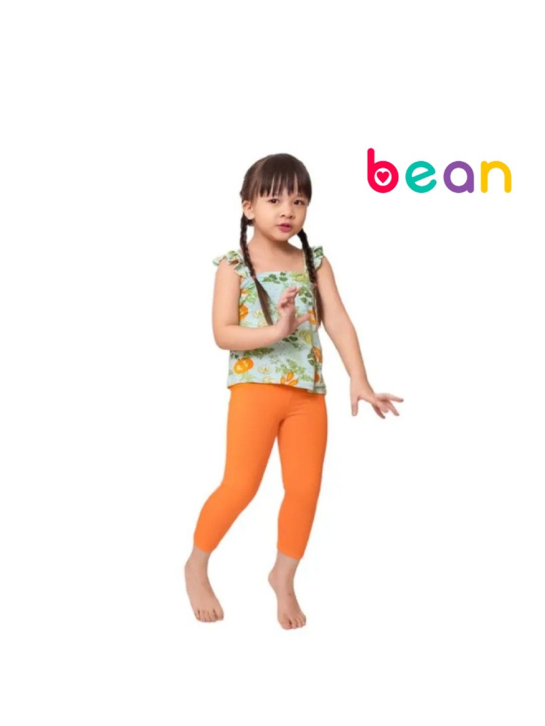 bean fashion Alessa Lanot Playwear Kalabasa Crunch Ruffled Sleeveless with Plain Leggings (Multicolor- Image 1)