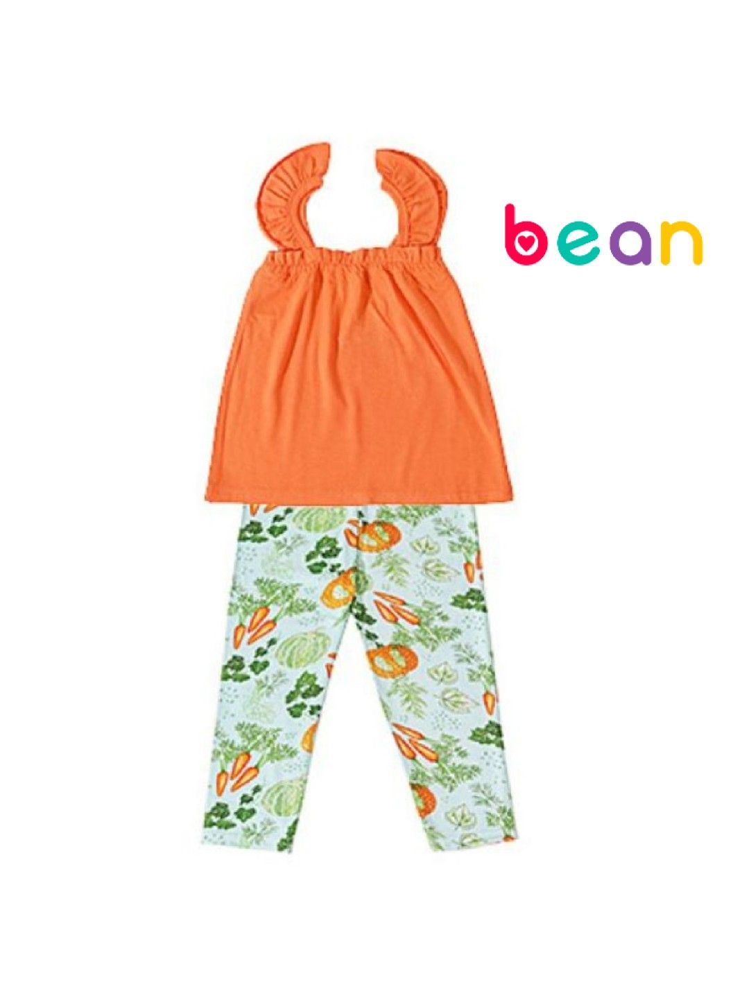 bean fashion Alessa Lanot Playwear Kalabasa Crunch Ruffled Sleeveless with Printed Leggings (Multicolor- Image 1)