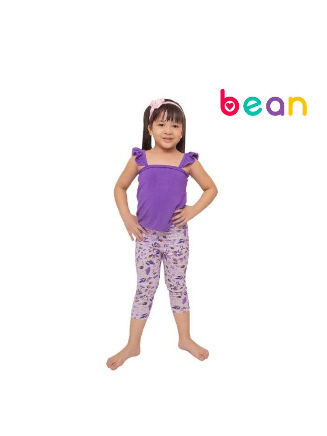 bean fashion Alessa Lanot Playwear Ubecado Ruffled Sleeveless with Printed Leggings (Multicolor- Image 1)