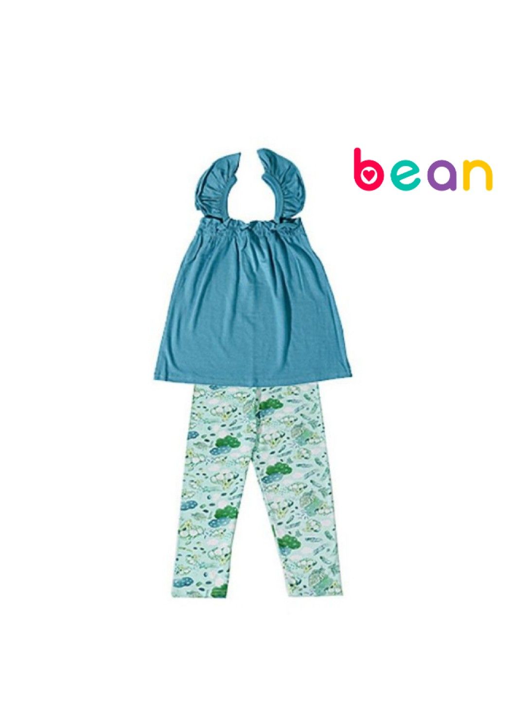 bean fashion Alessa Lanot Playwear Luntian Gang Ruffled Sleeveless with Printed Leggings (Multicolor- Image 1)