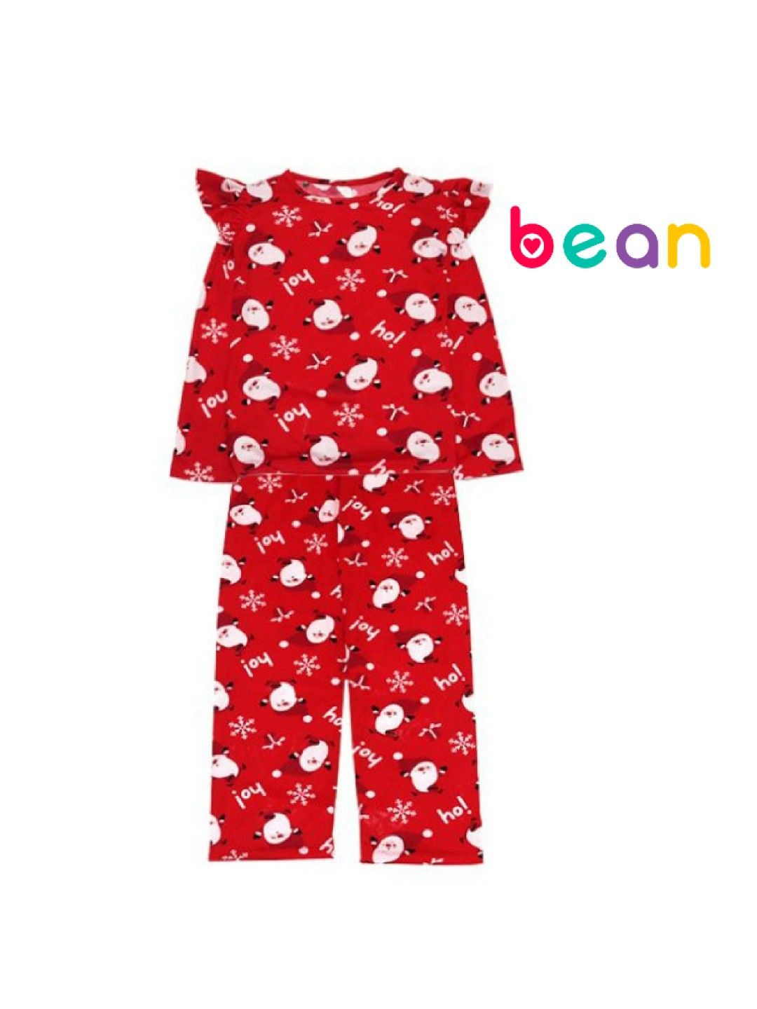 bean fashion Merry Jammies Ruffled Longsleeves Pajama Set (Red- Image 1)