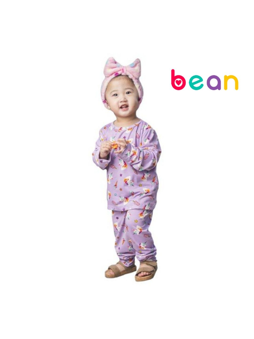 bean fashion Printed Unicorn Longsleeves Pajama Set (Lilac- Image 1)