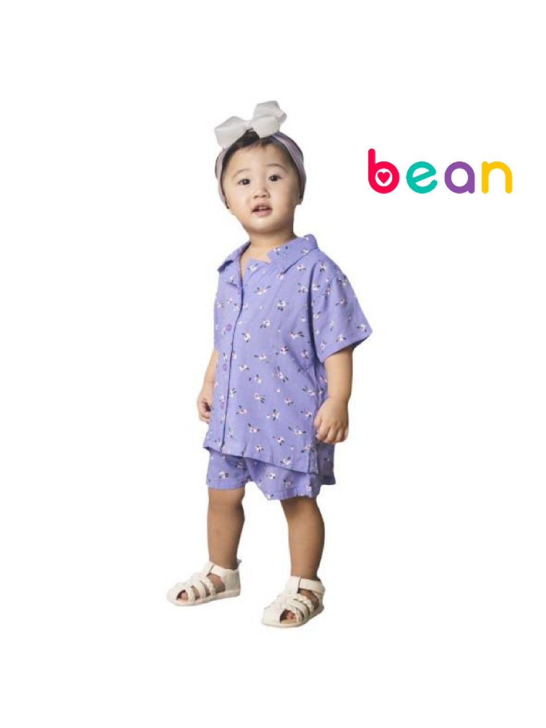 bean fashion 2-Piece Floral Top and Bottom Set (Lilac- Image 1)