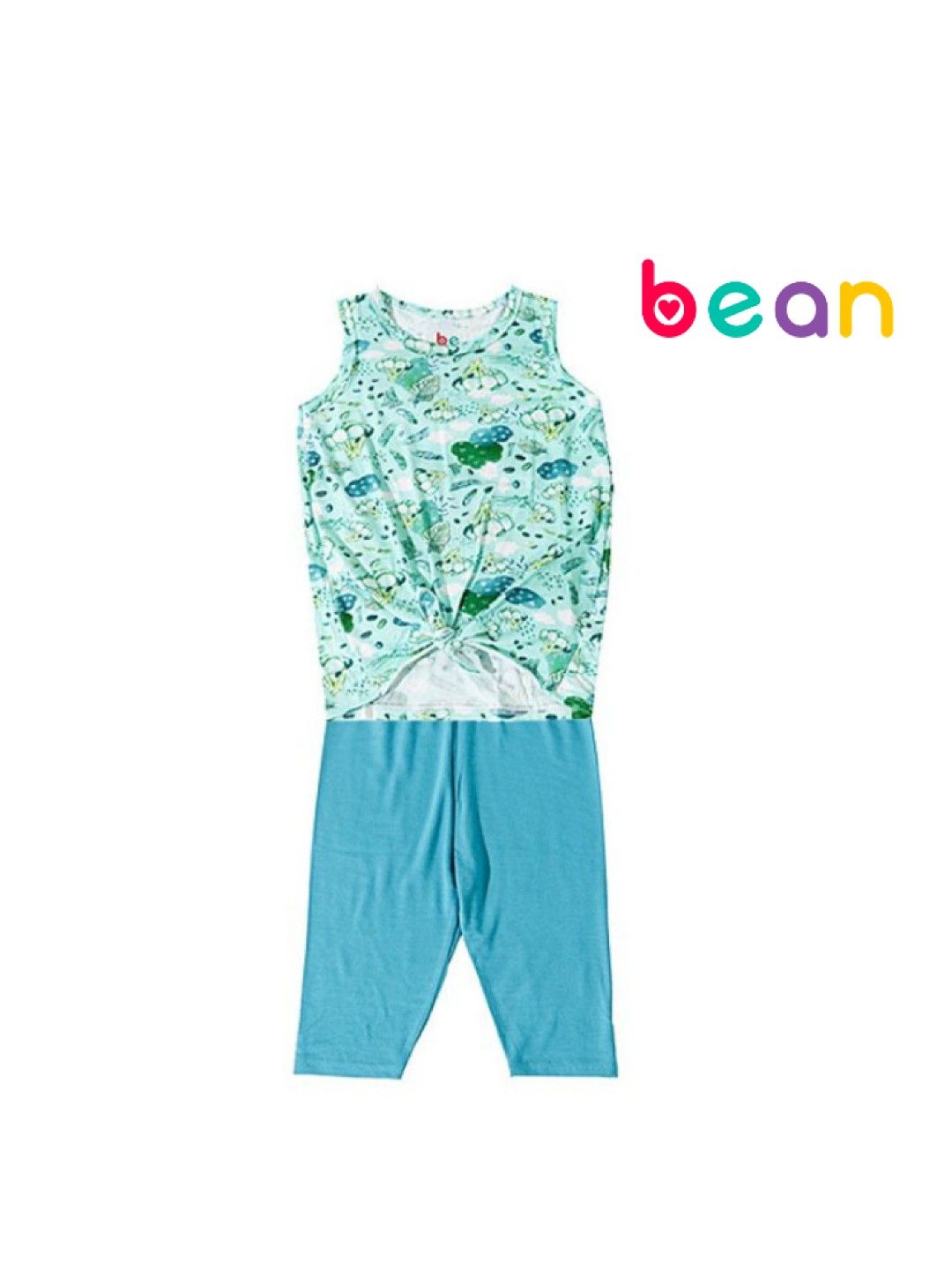 bean fashion Alessa Lanot Playwear Luntian Gang Sleeveless with Plain Capri Leggings (Multicolor- Image 1)