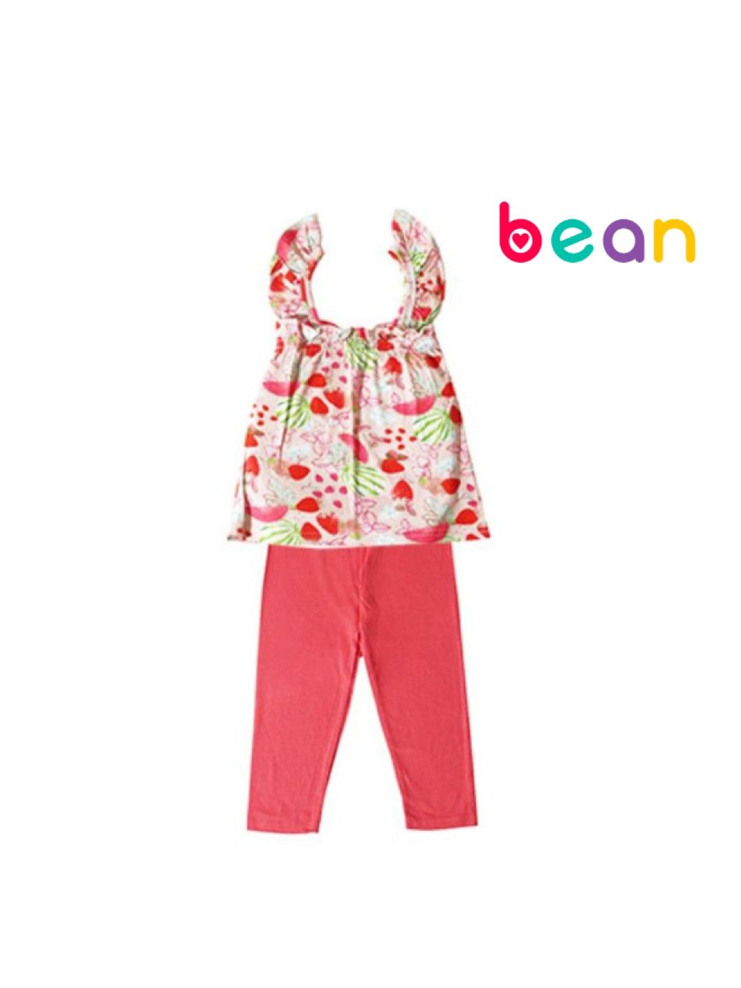 bean fashion Alessa Lanot Playwear Pakwan Fun Ruffled Sleeveless with Plain Leggings (Multicolor- Image 1)