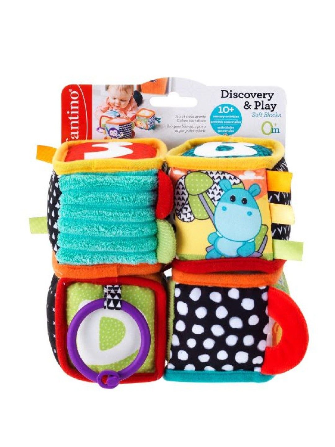 Infantino Discovery & Play Soft Blocks with [FREE] Fun Time Duck (Assorted) (No Color- Image 2)