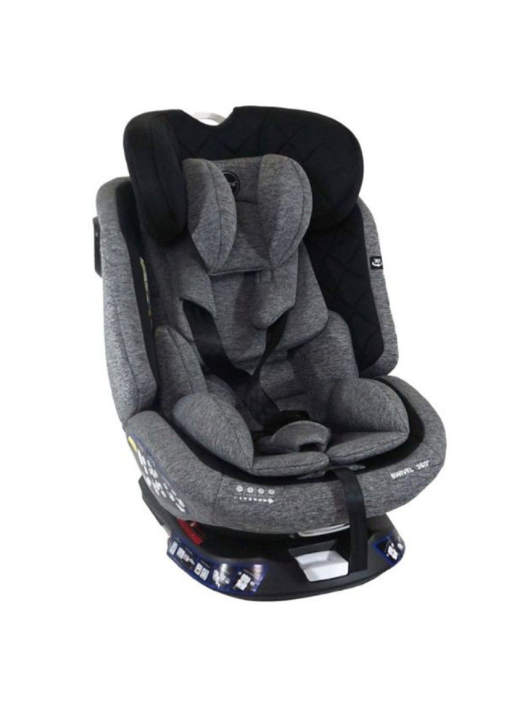 Akeeva 360 Rotate Isofix Carseat w/ Latch and Side Protect (Swivel) w/ ICC - Grey