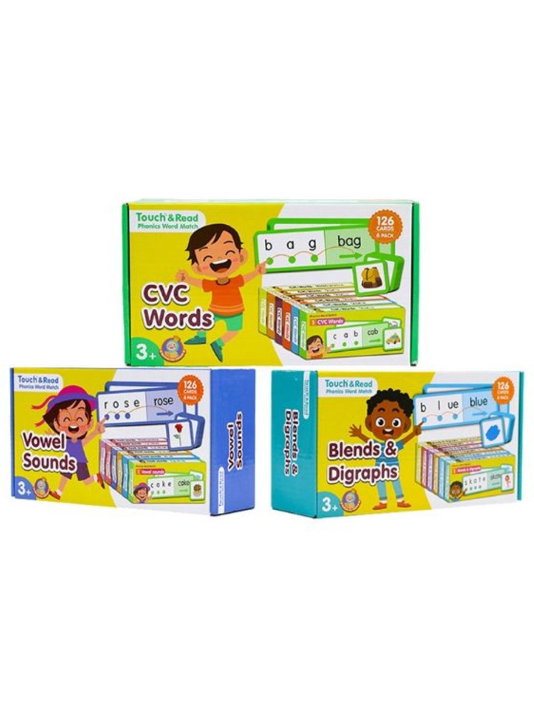 Playdate Touch and Read - Phonics Word Match (3 Boxes) (Alilo Learning Pen Compatible)