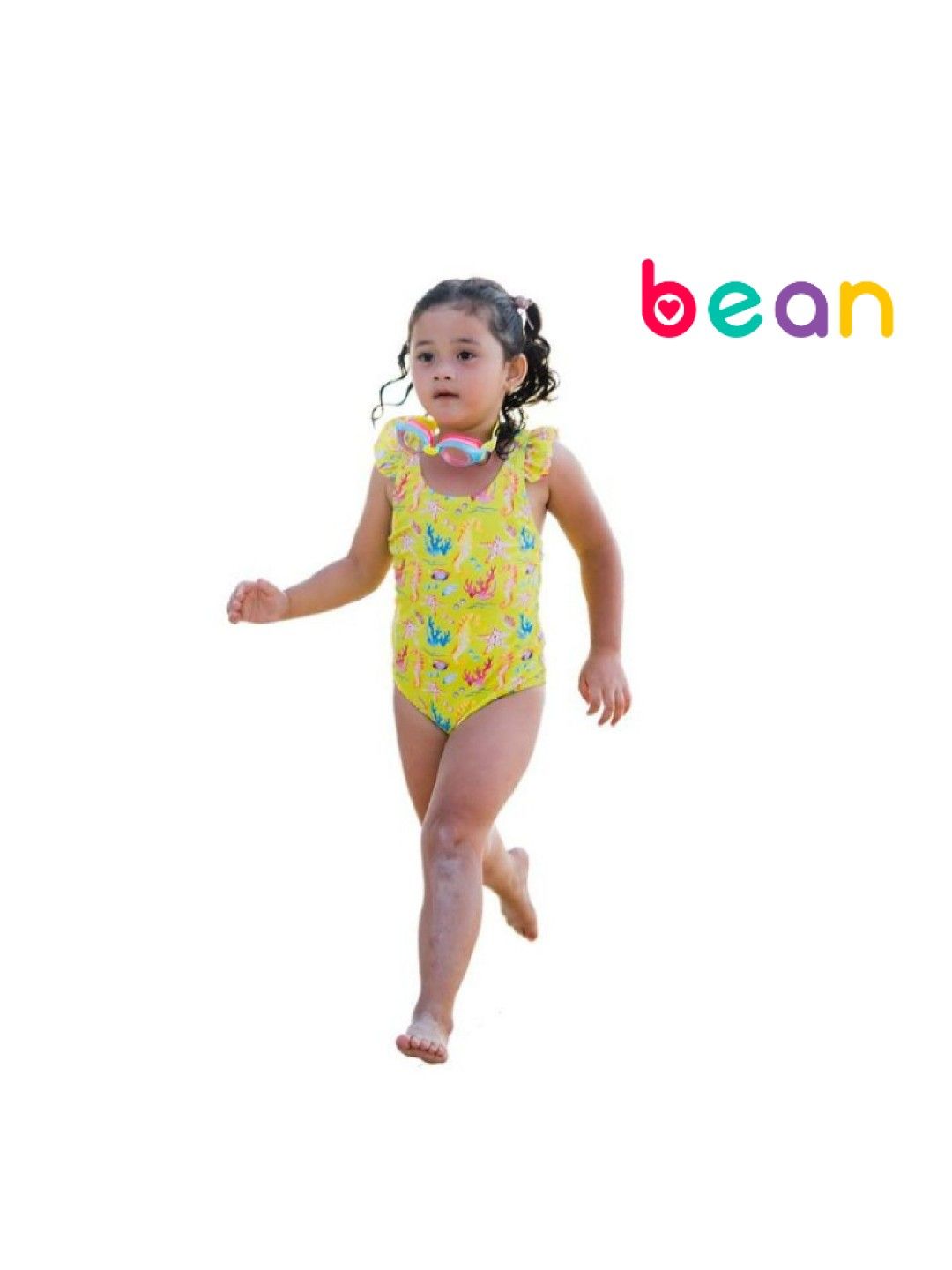 bean fashion Anina Rubio Coron Flutter Sleeves One Piece Swimsuit (Yellow- Image 1)