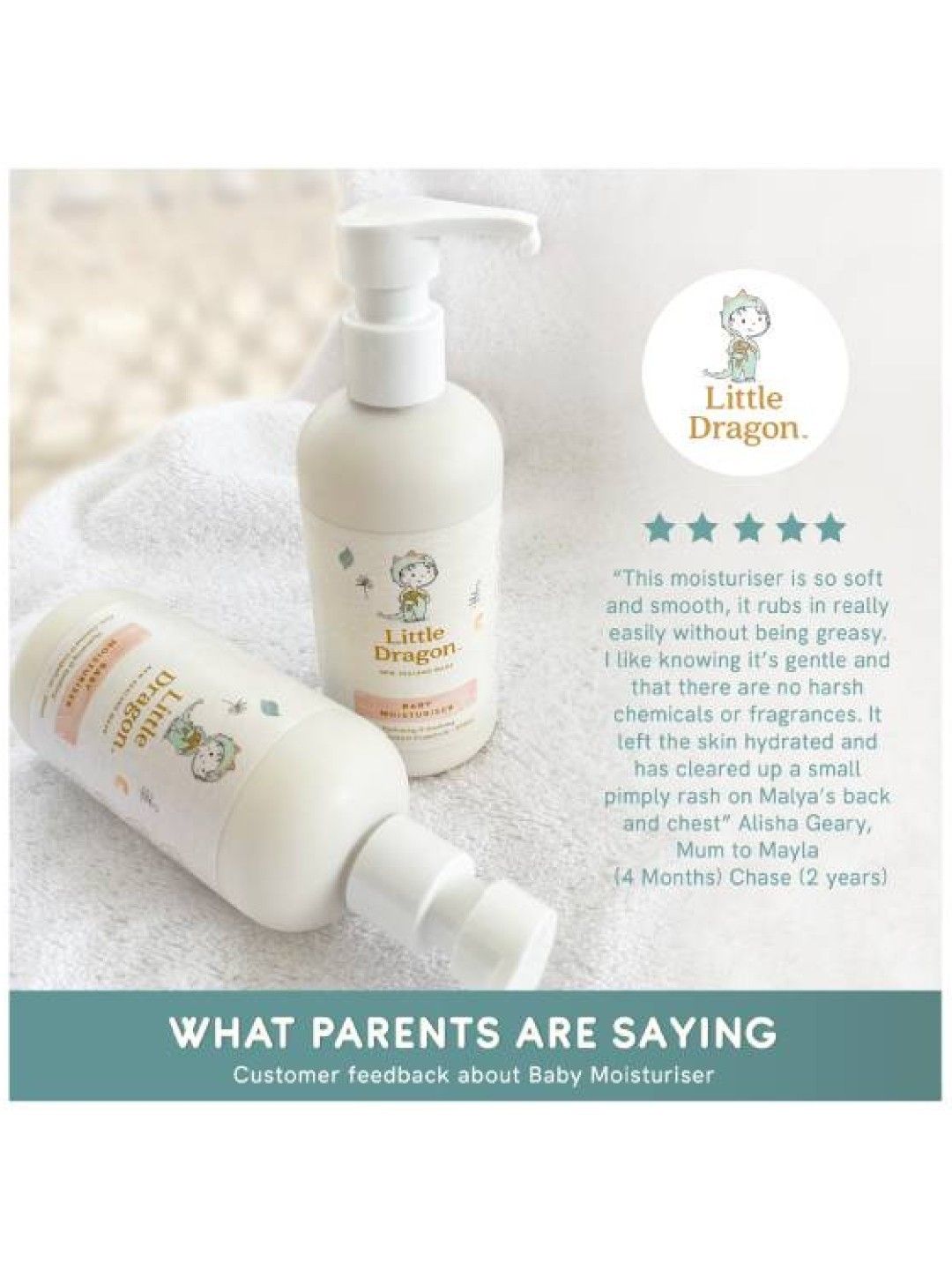 Little Dragon Gentle Baby Moisturiser Pump Bottle (250ml) [Expiry: Aug 2025] (No Color- Image 4)