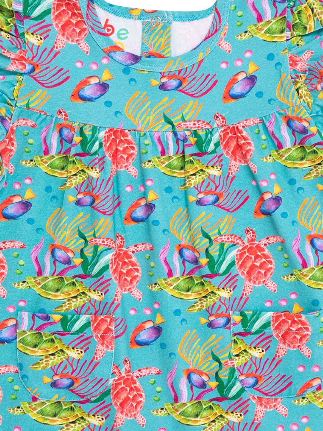 bean fashion Wonder Playsuits Anina Rubio Turtle Palaui Flutter Sleeves Romper (Multicolor- Image 3)
