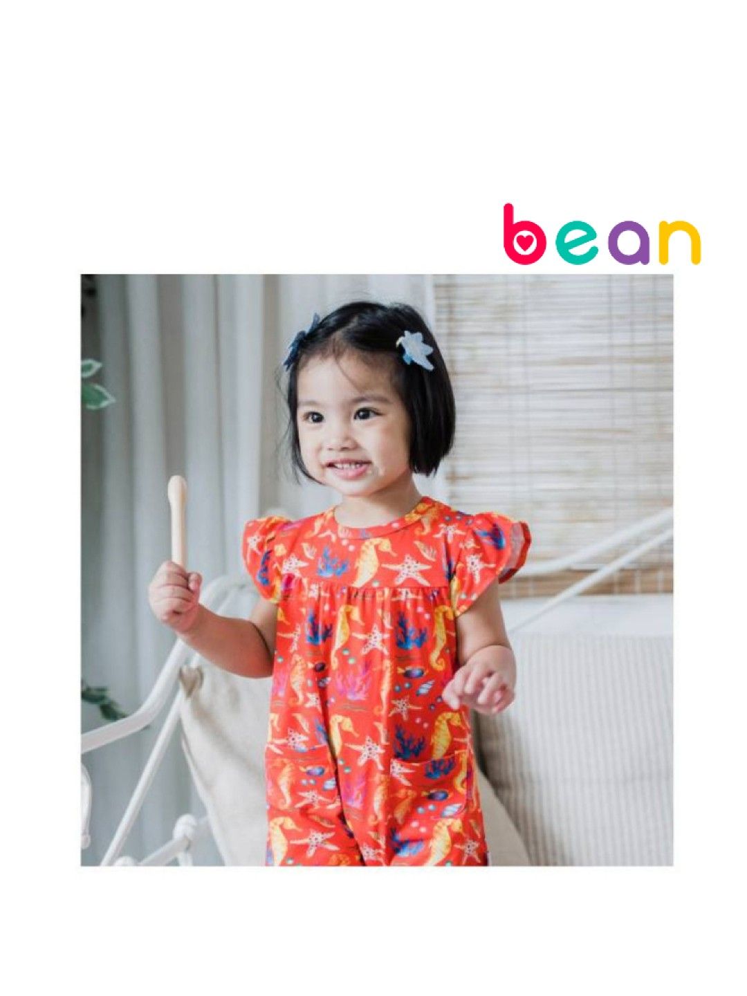 bean fashion Wonder Playsuits Anina Rubio Seahorse Palaui Flutter Sleeves Romper (No Color- Image 1)