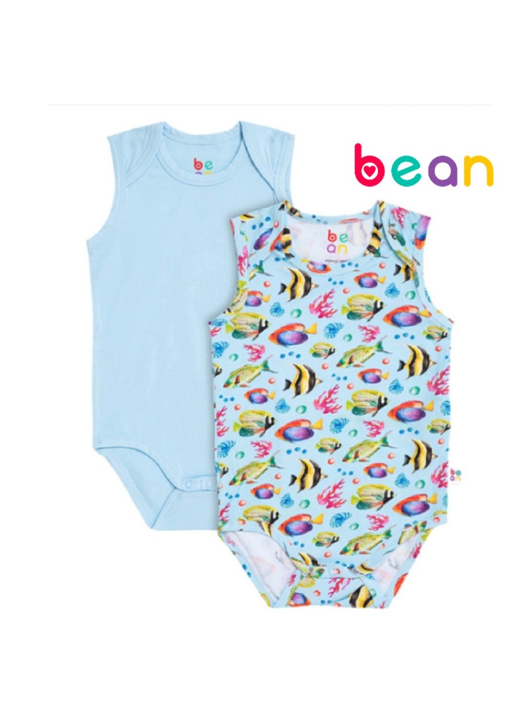 bean fashion Wonder Playsuits 2-Piece Anina Rubio Fish Nasugbu Sleeveless Onesie Set (Multicolor- Image 1)