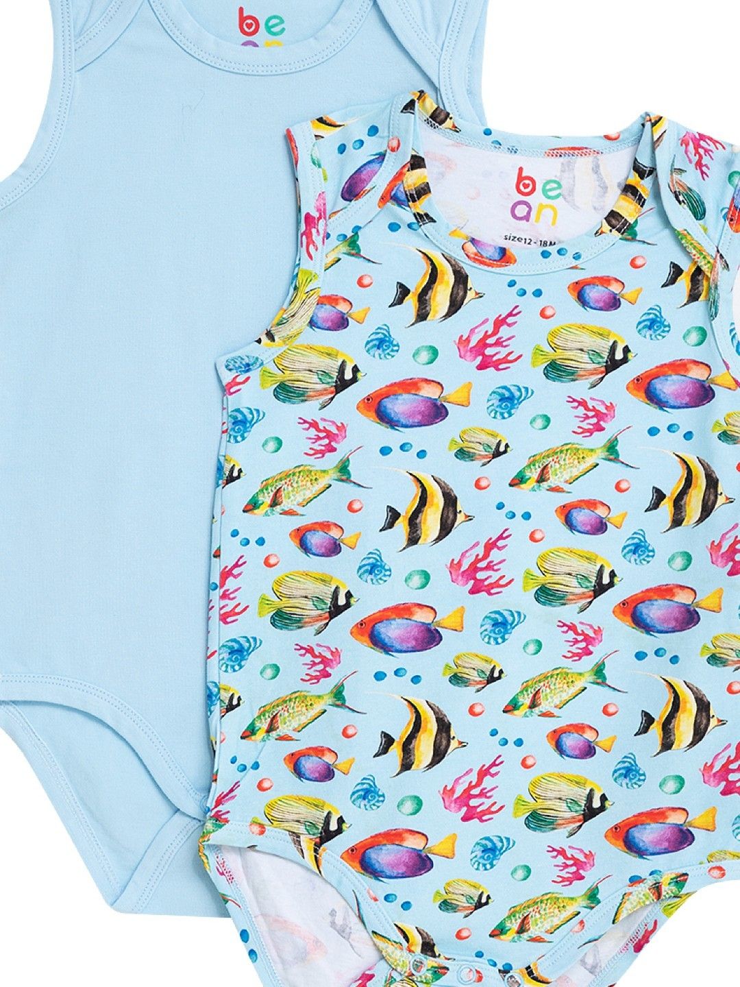 bean fashion Wonder Playsuits 2-Piece Anina Rubio Fish Nasugbu Sleeveless Onesie Set (Multicolor- Image 3)