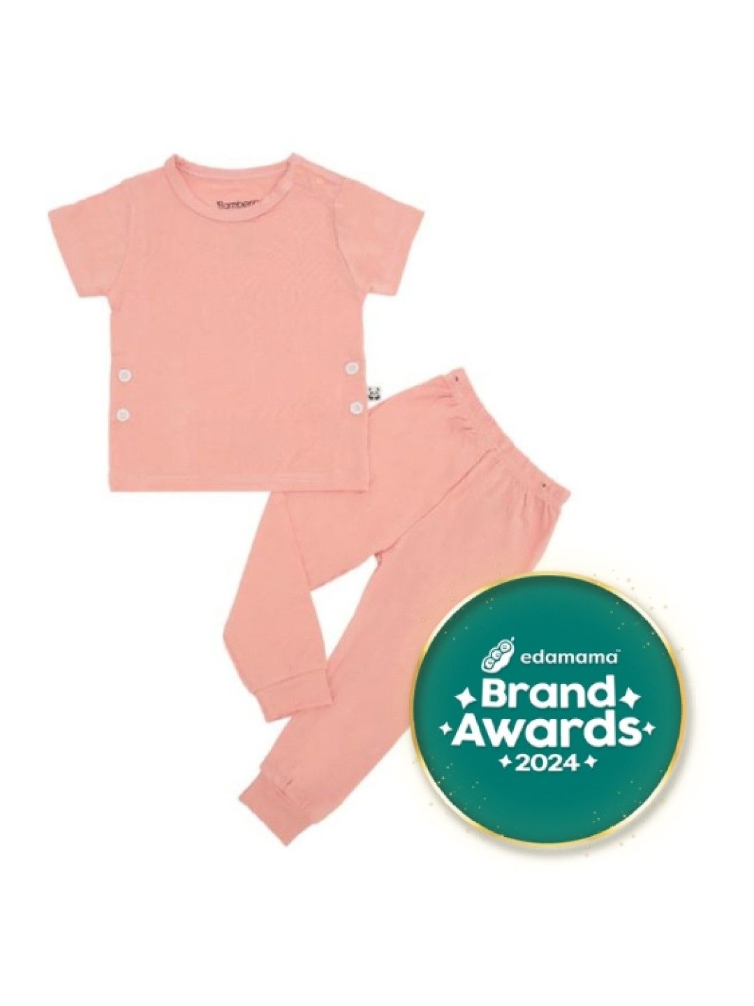 Bamberry Baby Short Sleeves PJ Set (Peach Pink- Image 1)