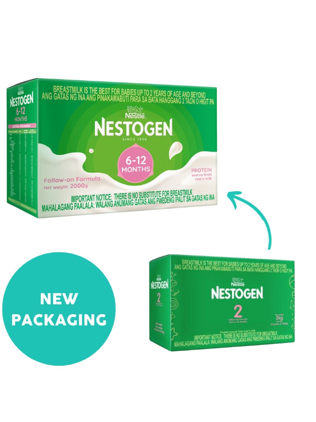 Nestogen 2 Infant Formula For Children 6-12 Months (2kg) (No Color- Image 3)