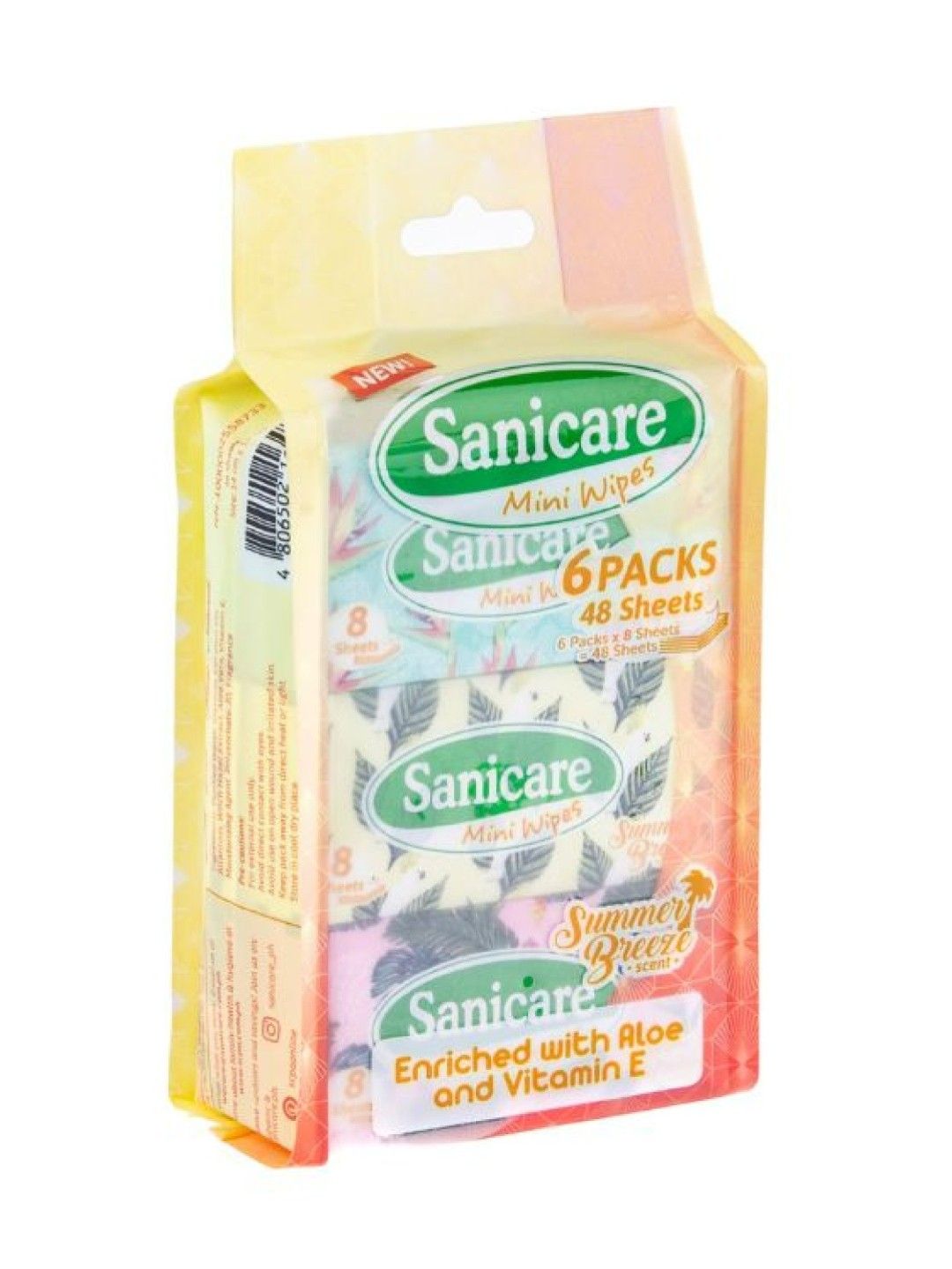 Sanicare Mini Wipes Summer Breeze (6 packs 48 Sheets) [Expiry: May 2025] (No Color- Image 1)