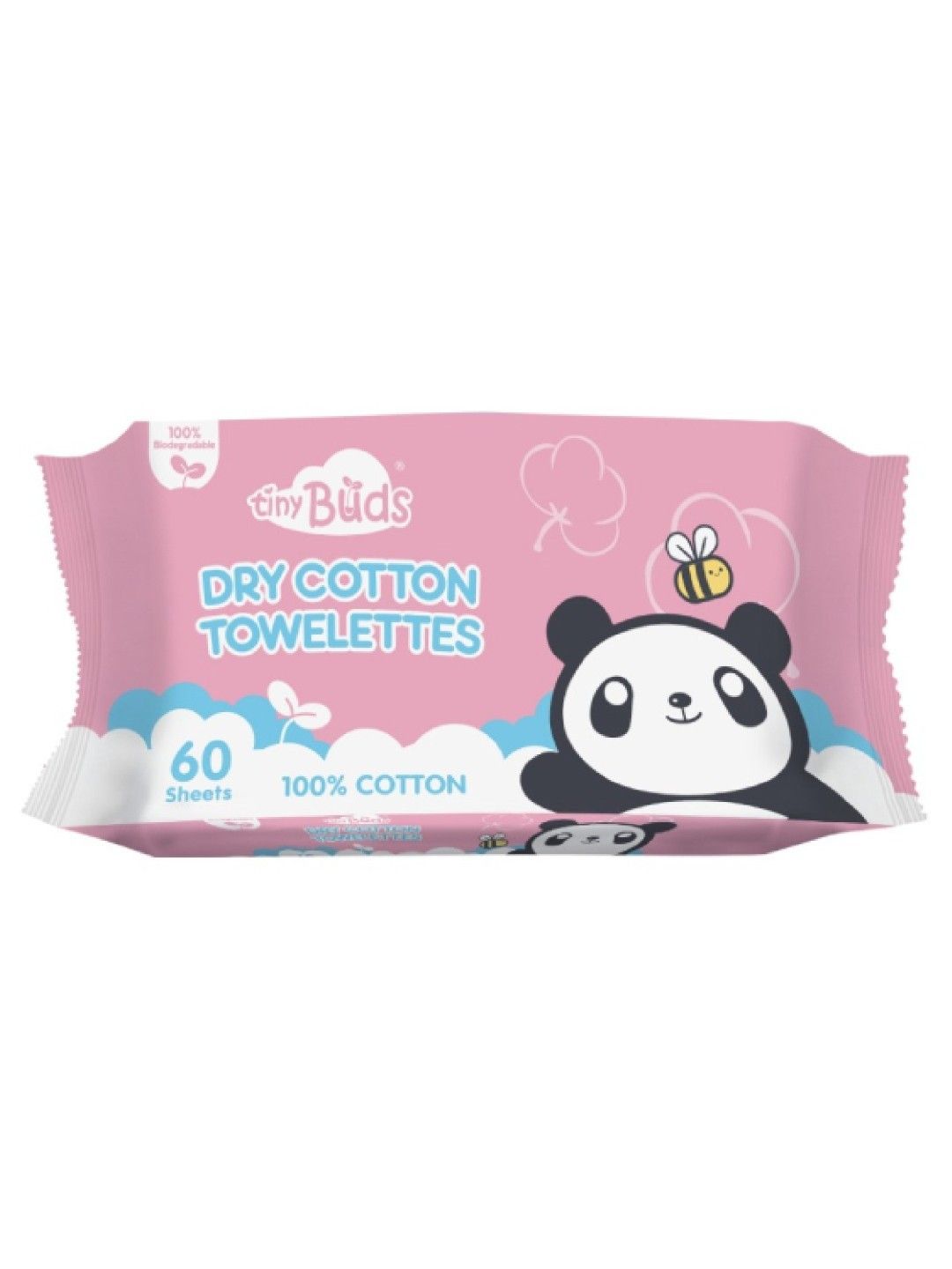 Tiny Buds Baby Dry Cotton Towelettes (60s) with 2 pack Newborn Dry Cotton Wipes (50 Pulls) (No Color- Image 2)