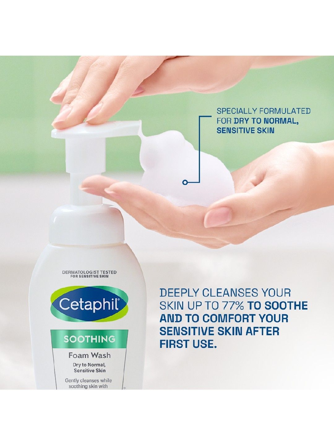 Cetaphil Soothing Foam Wash (200ml) [Expiry: Jun 2025] (No Color- Image 2)