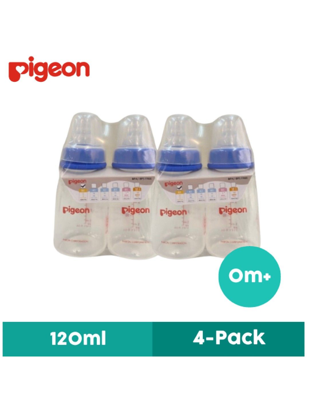 Pigeon RPP Blue Bottle Newborn 4-Pack 120ml (S)