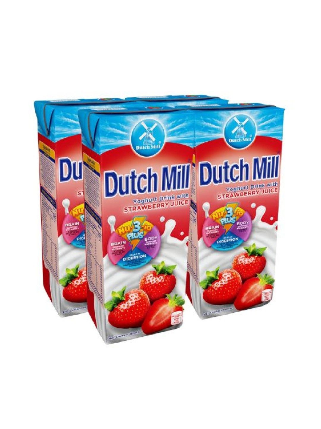 Dutch Mill UHT Yoghurt Drink Strawberry 180ml x 4 brick [Expiry: 5/22/2024]