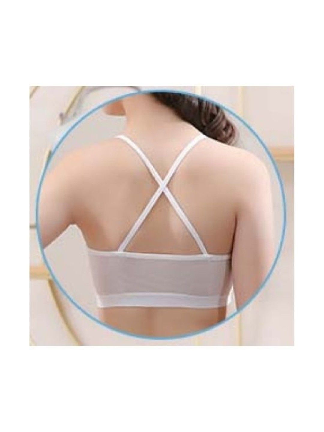 Cottonkind Plain Midriff Criss Cross Bra (Pink- Image 2)