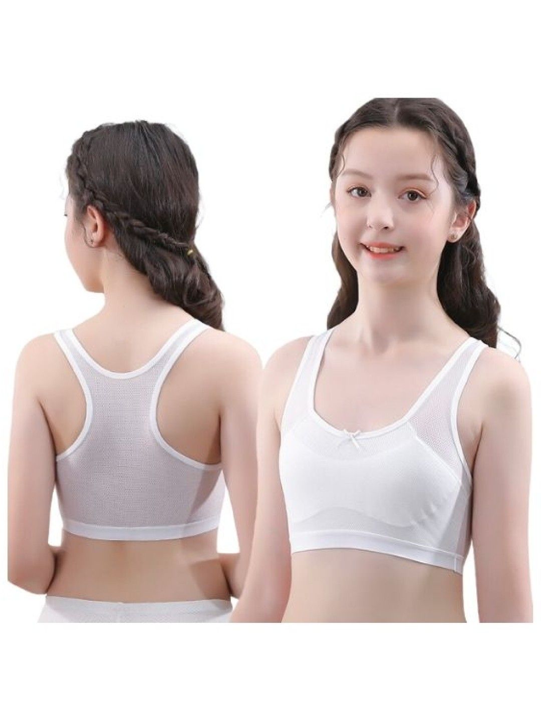 Cottonkind Plain Midriff Cross Back Bra (White- Image 2)