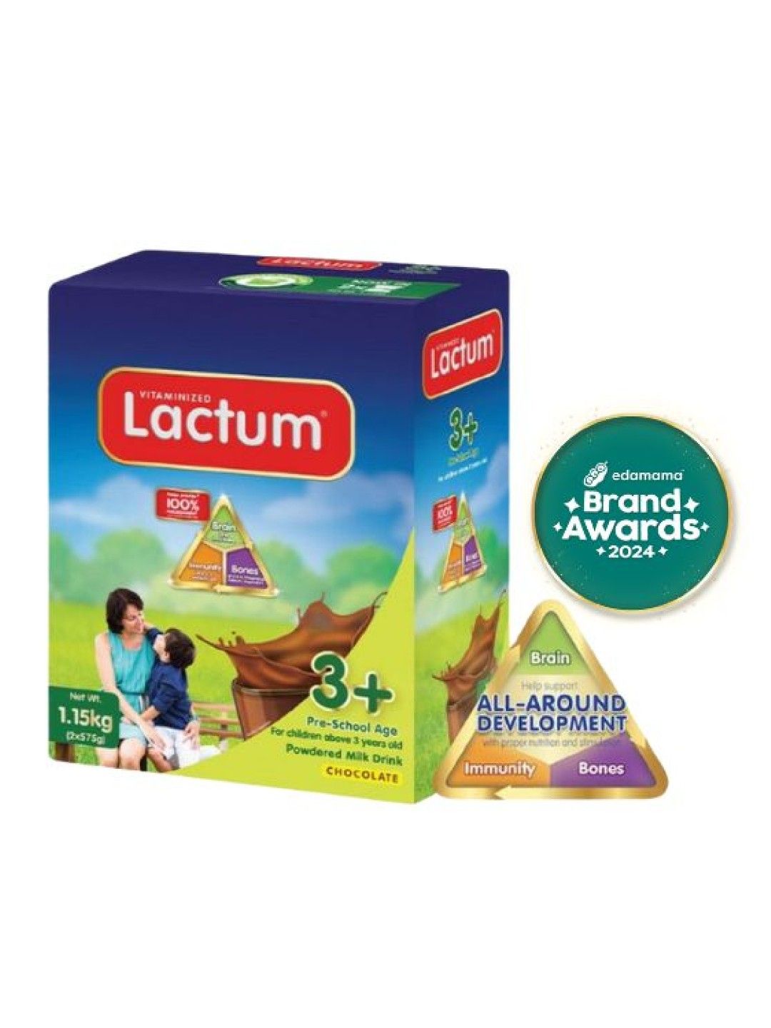 Lactum 3+ Chocolate Powdered Milk Drink for Children Above 3 Years Old (1.15kg) (No Color- Image 1)