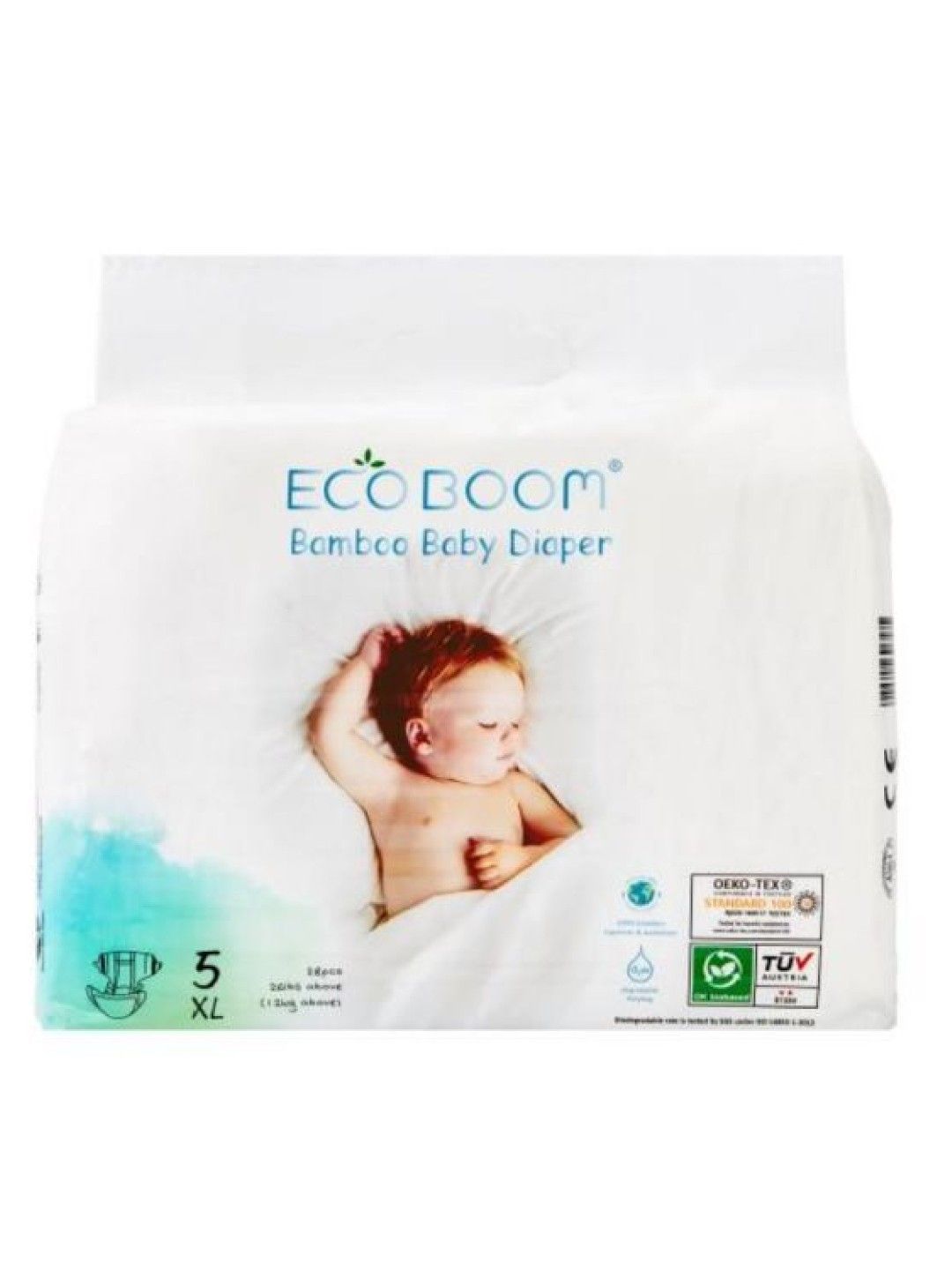 Eco Boom Premium Bamboo Tape Biodegradable Diapers - XL (28s) [Expiry: Jul 2025]