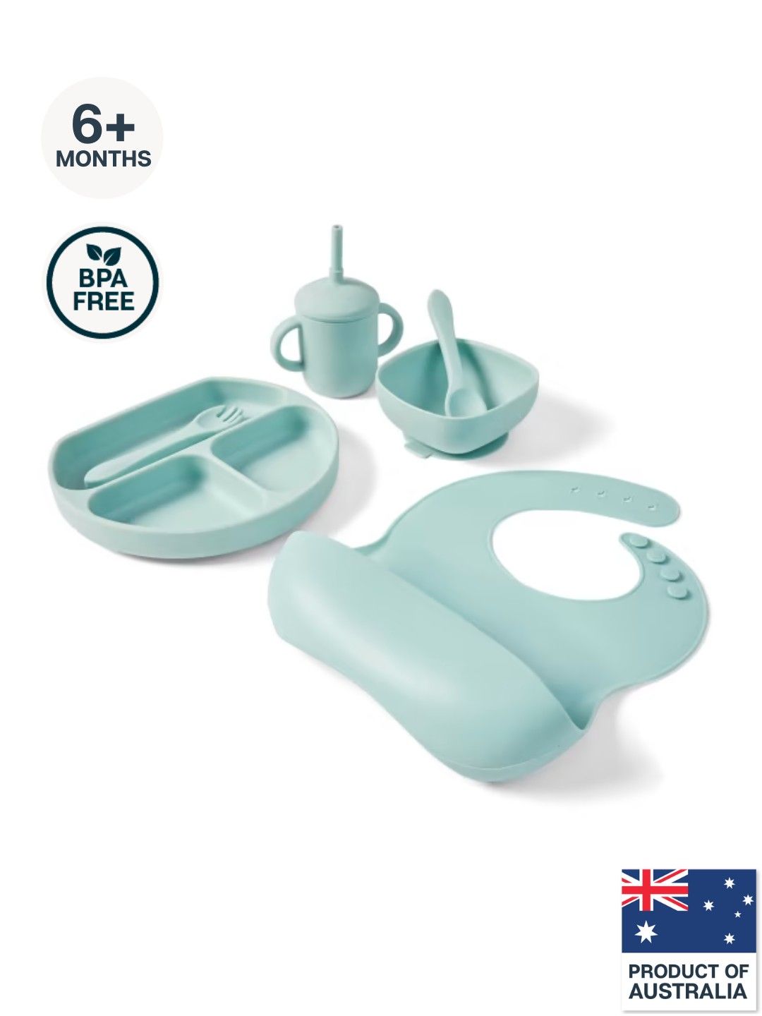 Anko Silicone Feeding Set (6pcs) (Teal- Image 1)