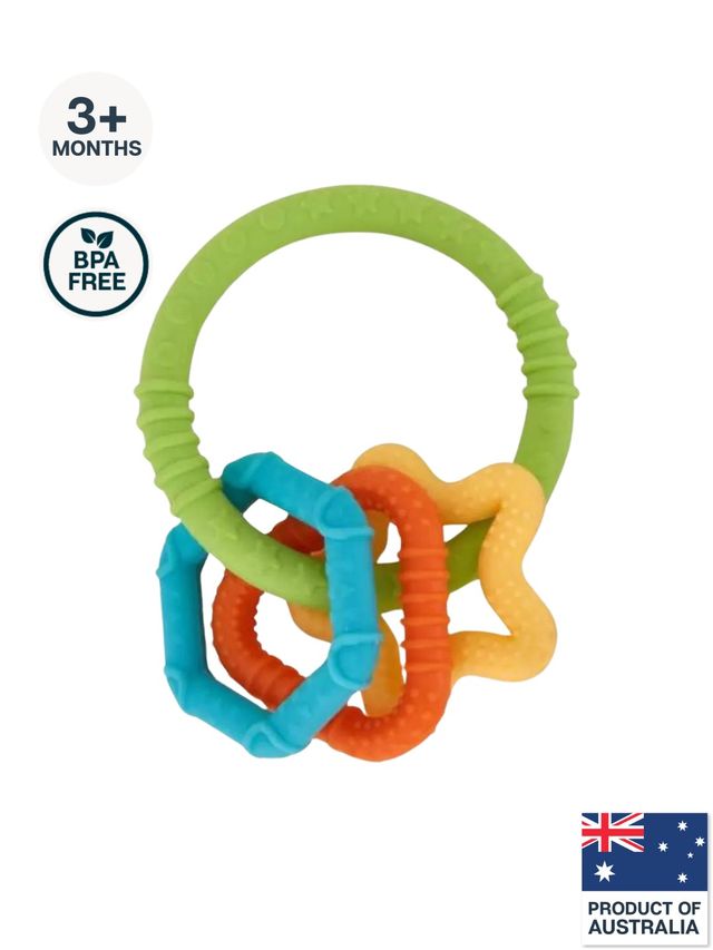 Teething Ring Egg Teether With Handle Anko Silicone Teether Ring
