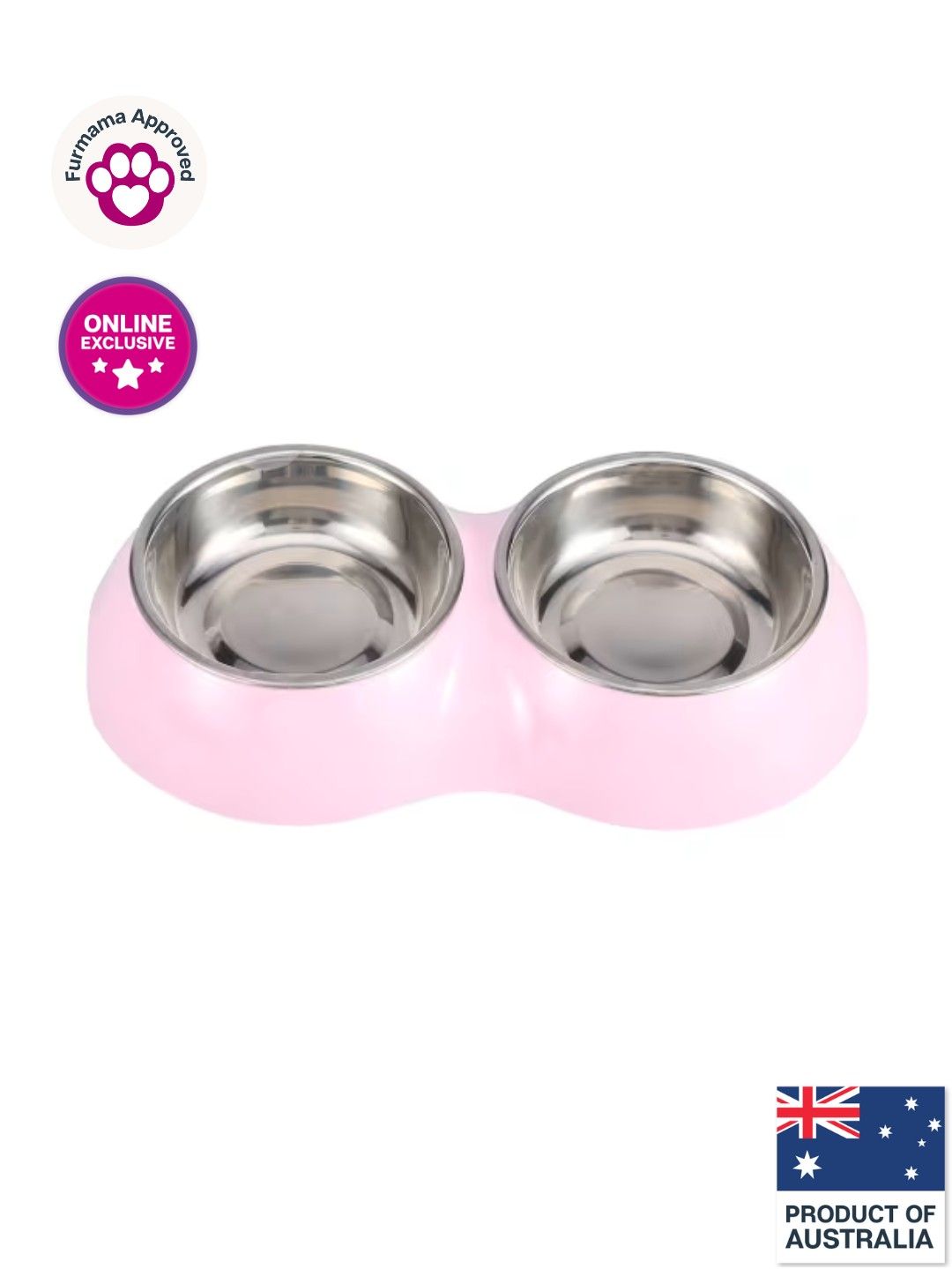 Anko Pet Bowl Twin Melamine (Pink- Image 1)