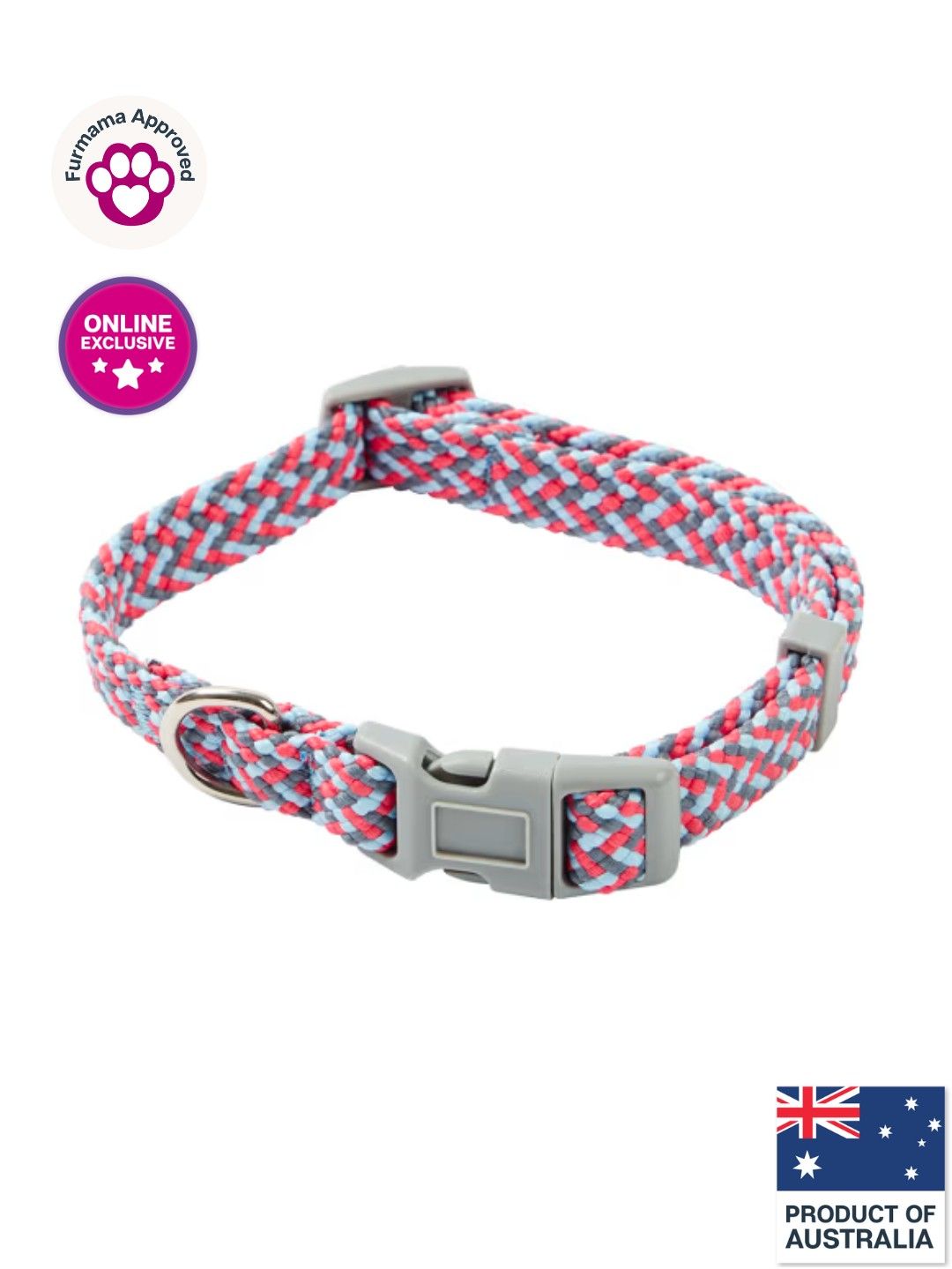 Anko Dog Collar Flat Rope (Red / Blue / Gray- Image 1)