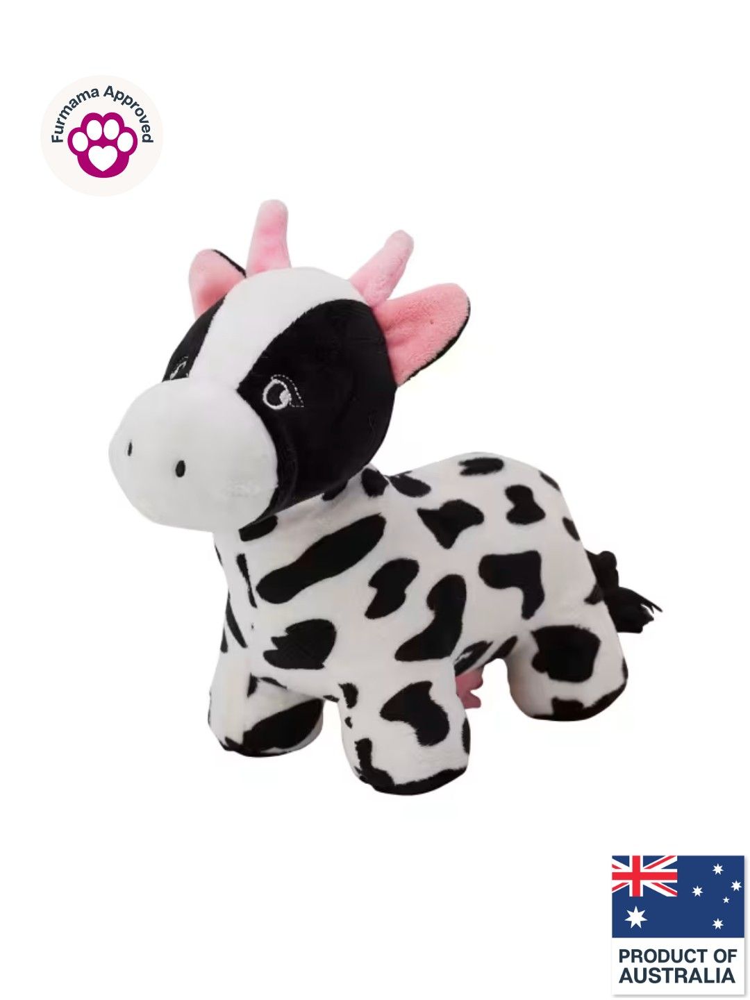 Anko Pet Toy Plush Cow (Black/White- Image 1)
