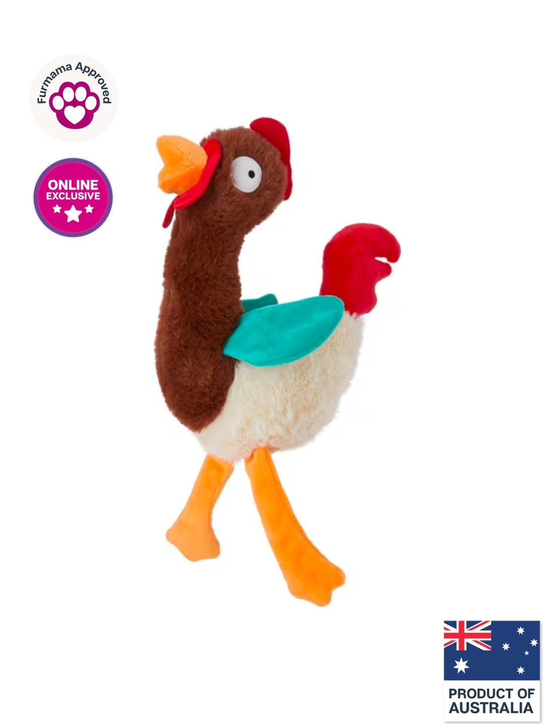 Anko Pet Toy Plush Rooster (Multicolor- Image 1)