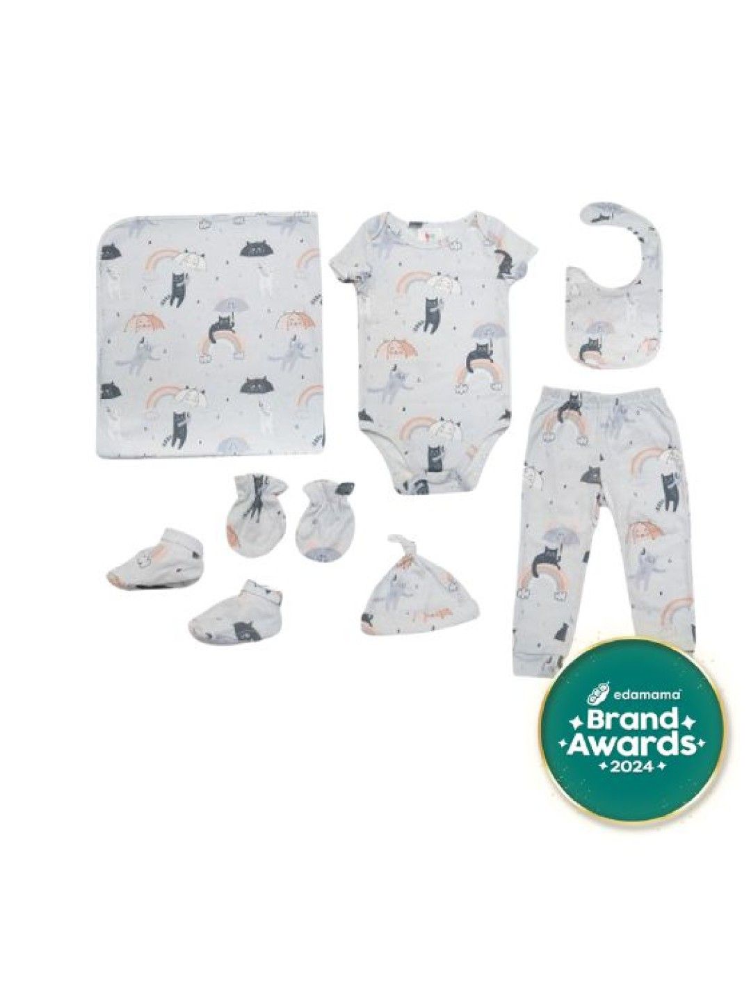 bean fashion Cat 7PCS Newborn Baby Starter Gift Set (Cat- Image 1)