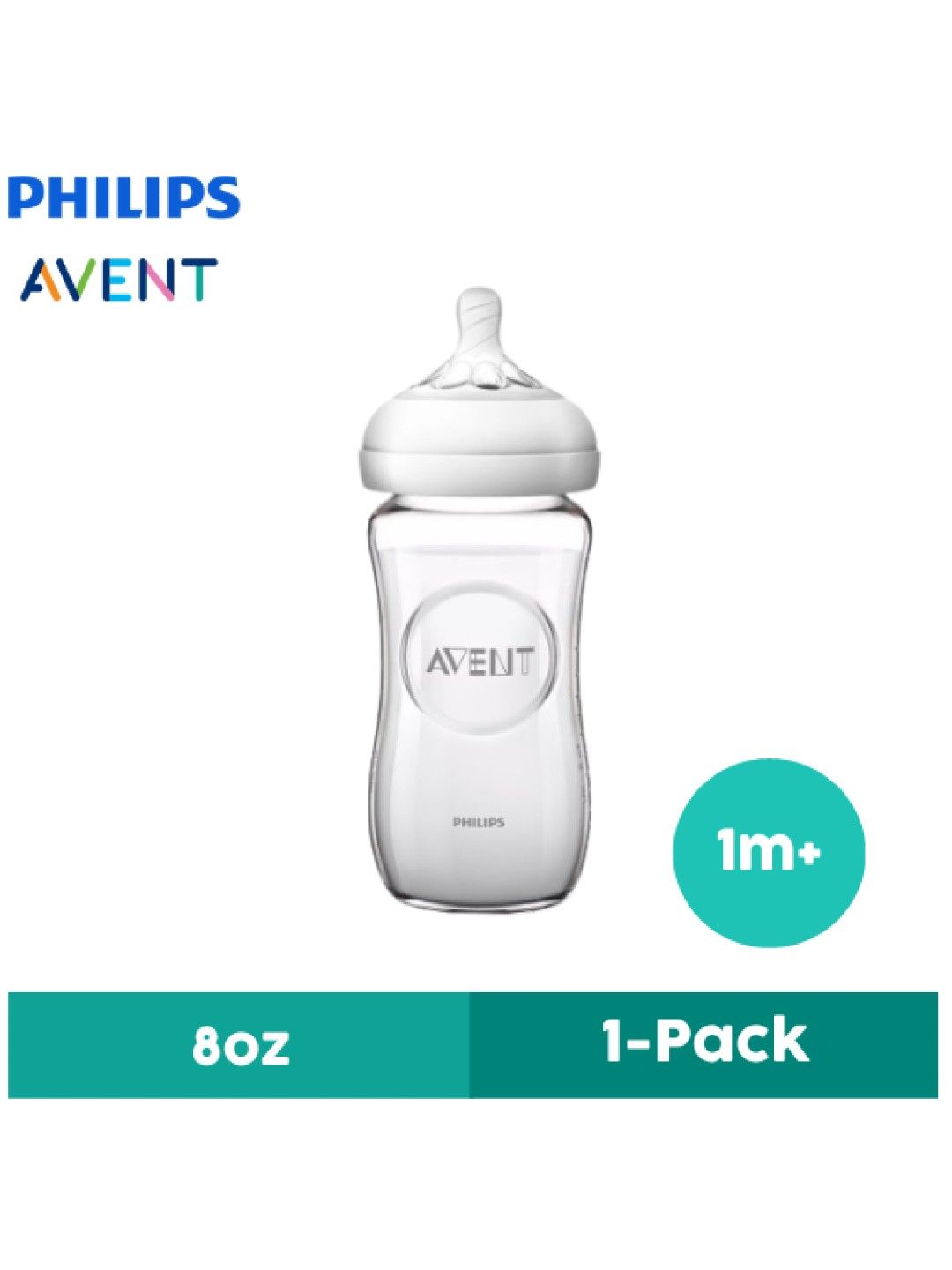 Avent Natural Glass Baby Bottle (8oz) (No Color- Image 1)