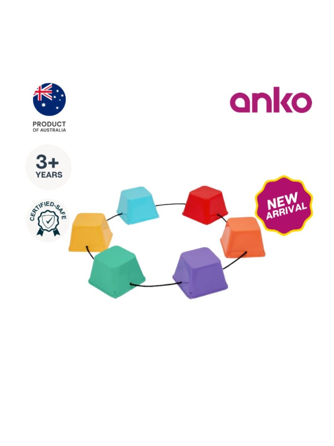 Anko [Bundle of 2] Kids Outdoor Play Gift Set - Balance Buckets & Soft Play Hexagon (No Color- Image 3)