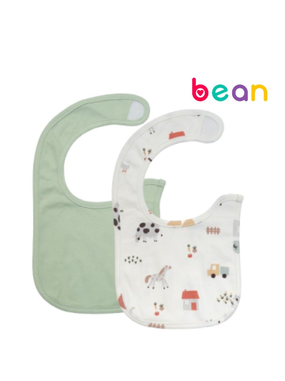 bean fashion 2 pcs Newborn Baby Bib Bundle Farm (Farm- Image 1)