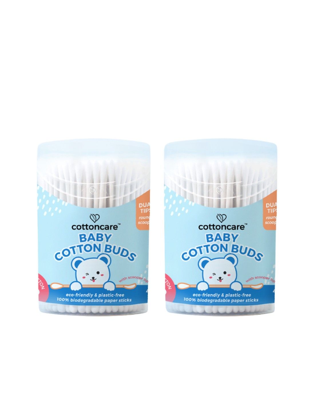 Cotton Central™ Cottoncare Baby Cotton Buds - Scooper 2 Pack (800 Tips) (No Color- Image 1)