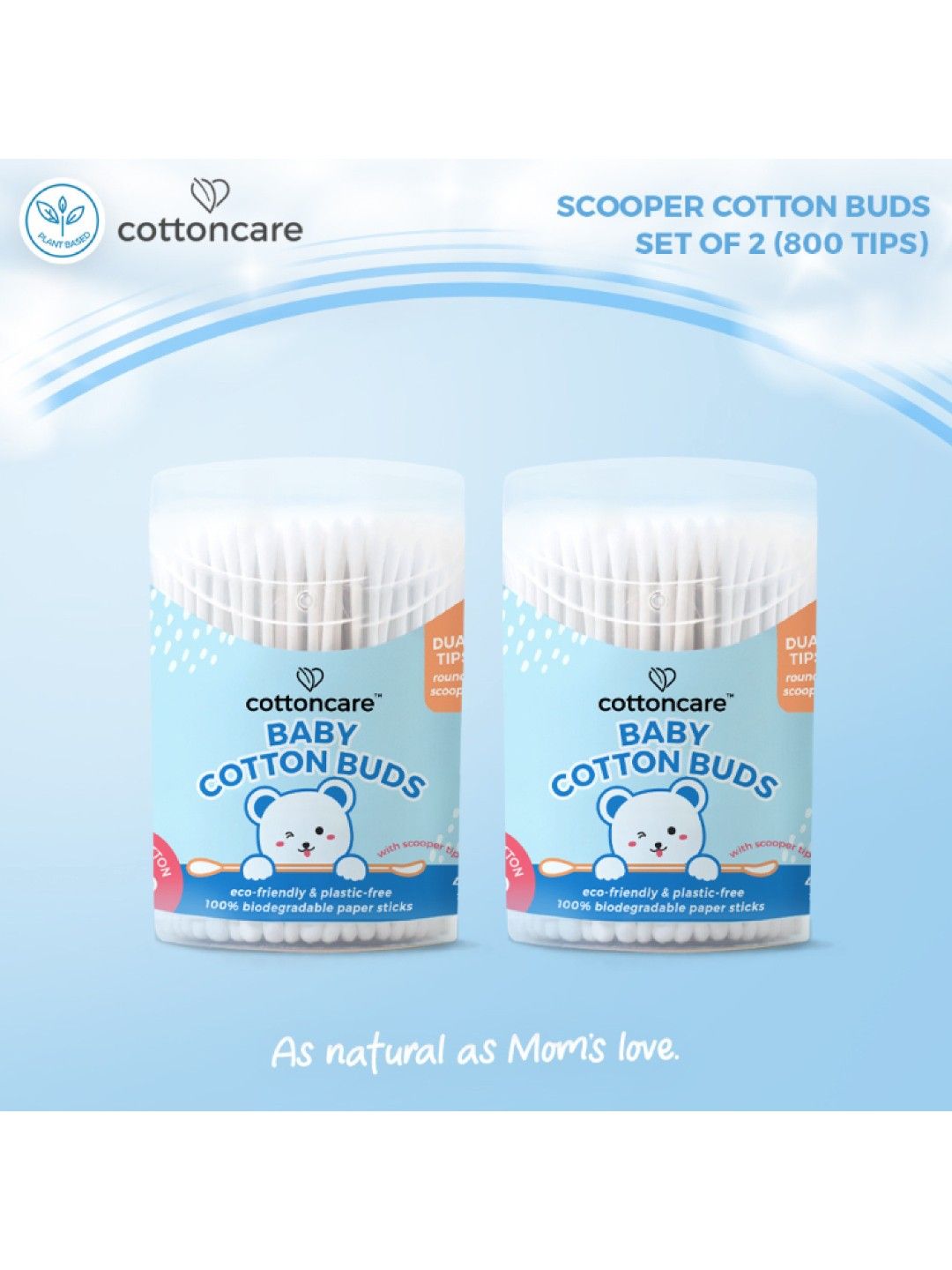 Cotton Central™ Cottoncare Baby Cotton Buds - Scooper 2 Pack (800 Tips) (No Color- Image 2)