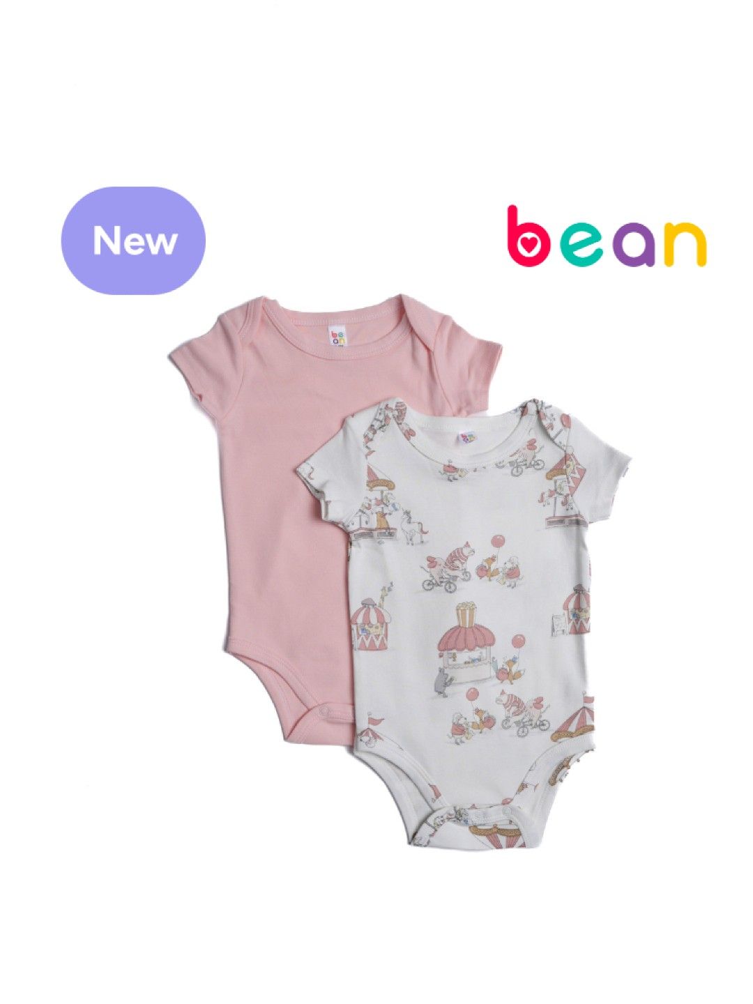 bean fashion 2 pcs Newborn Baby Onesie Bundle Carousel