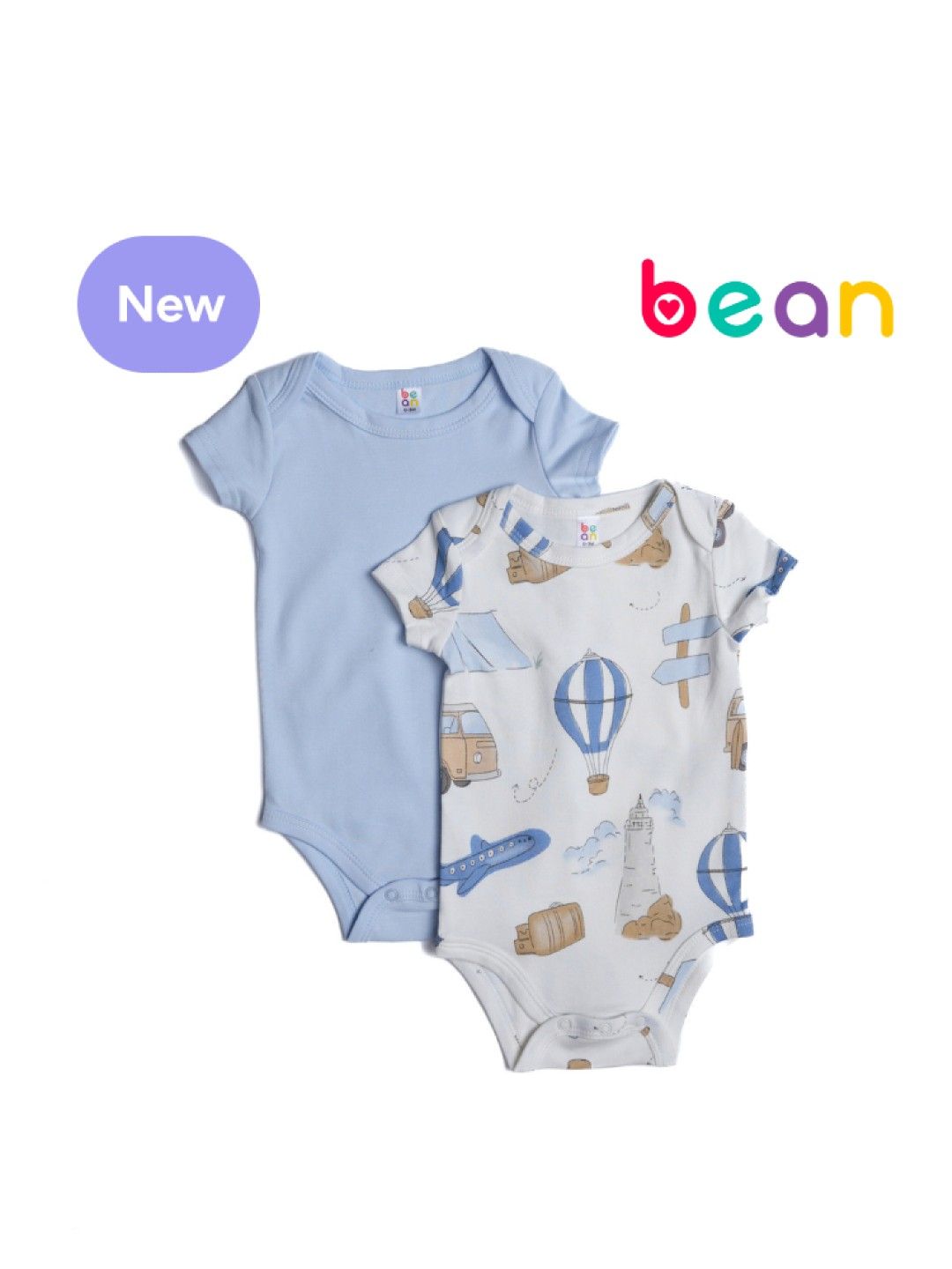 bean fashion 2 pcs Newborn Baby Onesie Bundle Ride (Ride- Image 1)