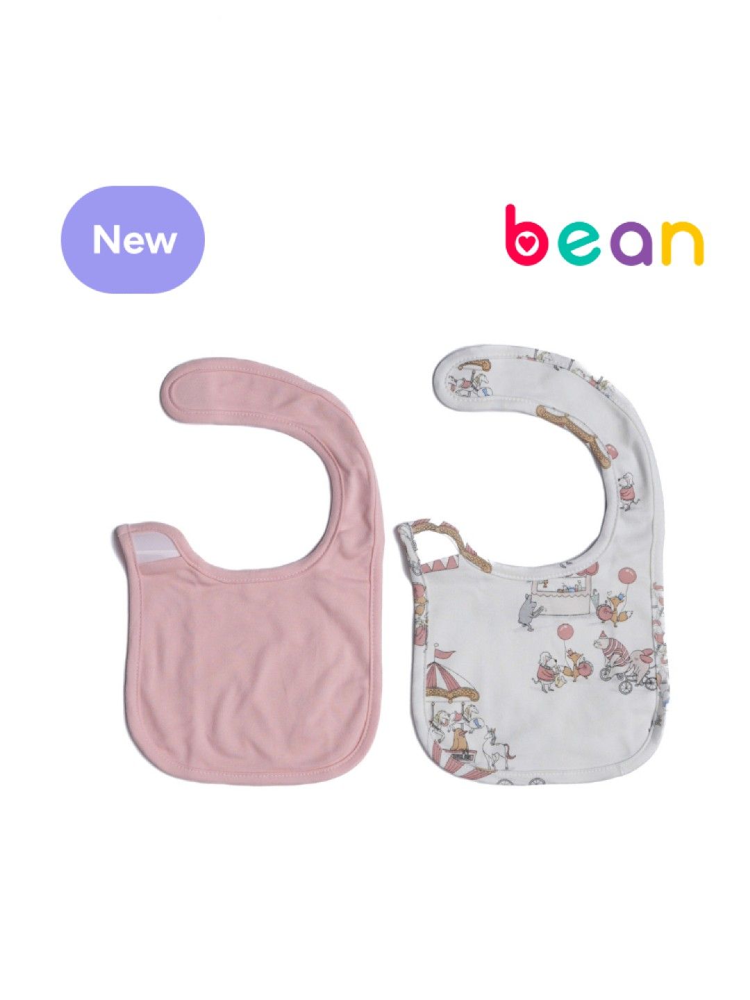 bean fashion 2 pcs Newborn Baby Bib Bundle Carousel (Carousel- Image 1)