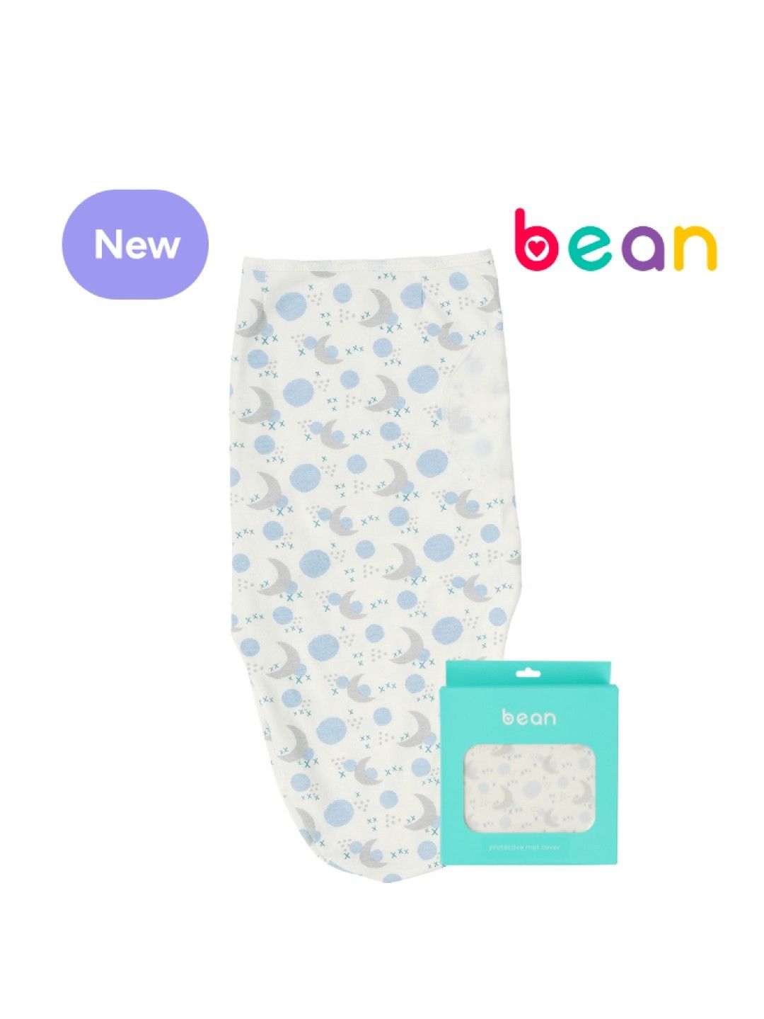 bean Ava Swaddle Velcro Wrap Moon + Ava Waterproof Baby Mat Moon (No Color- Image 2)