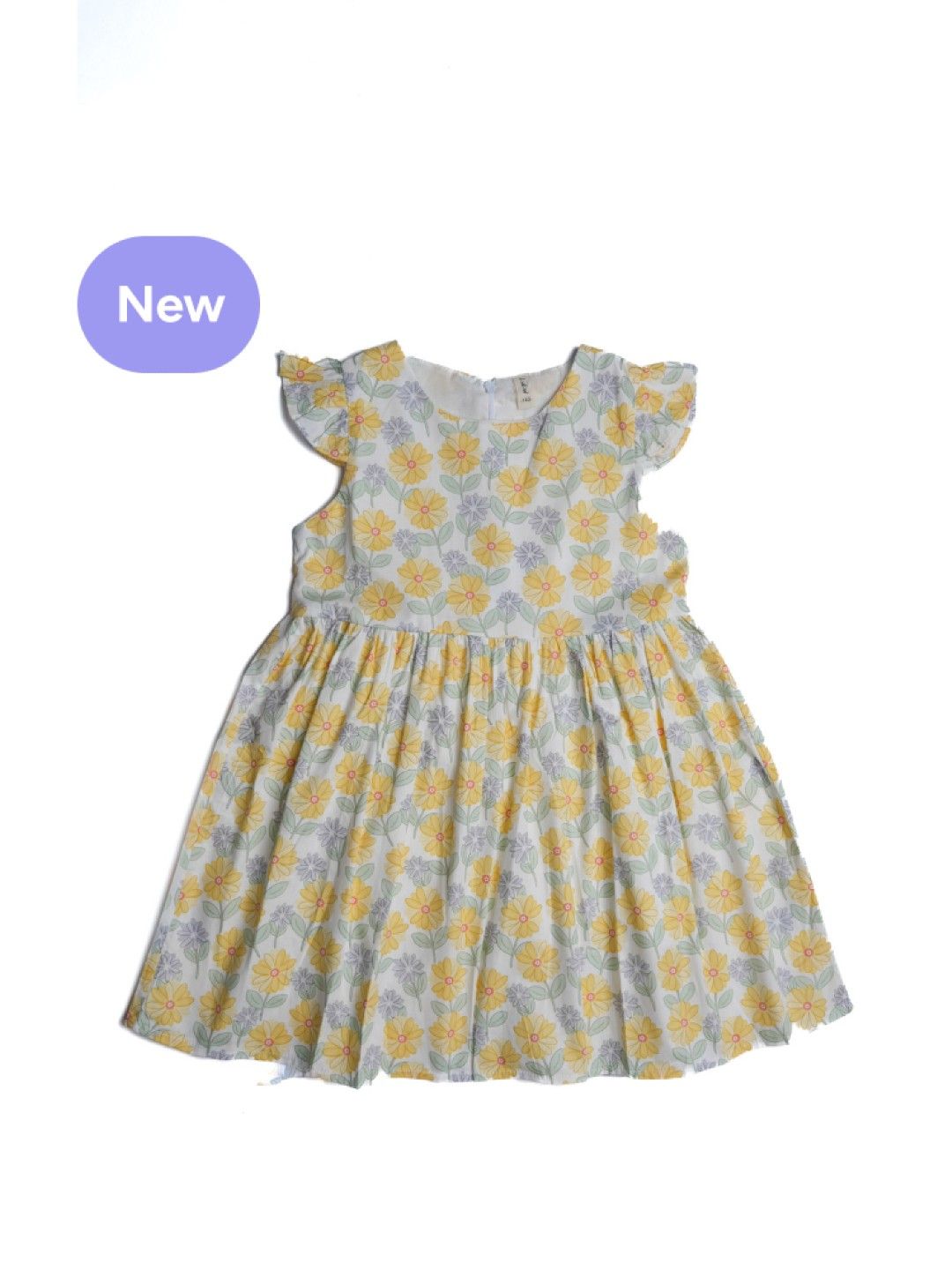 Cottonkind Flutter Sleeves Daffodil Dress