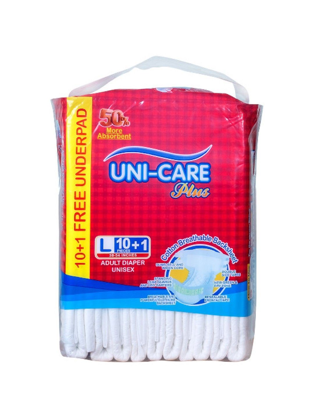 Uni-care Adult Diaper Plus Large (10pcs) [Expiry: Jul 2025]