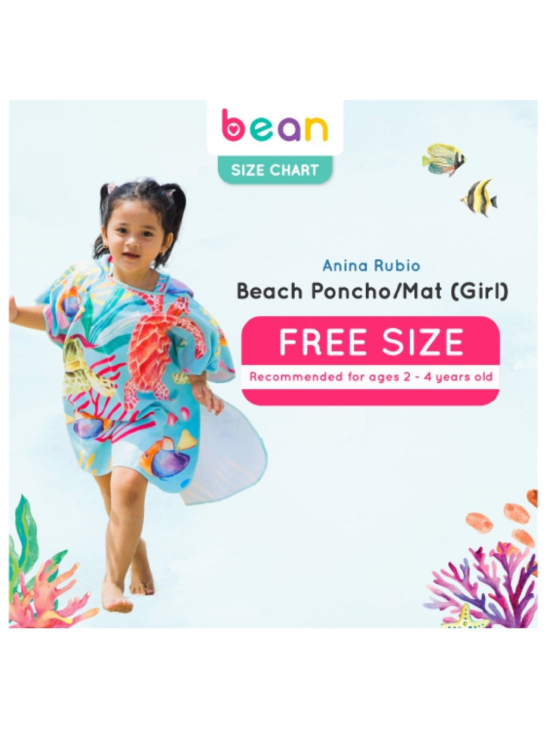 bean Anina Rubio Turtle Print Beach Poncho (No Color- Image 4)